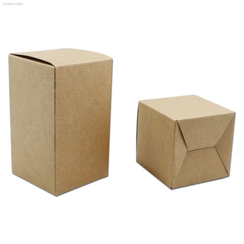 20шт Коричневая Складная коробка из Крафт-бумаги для свадебного подарка Мыло, конфеты, шоколад, закуски, ювелирные изделия, упаковка 