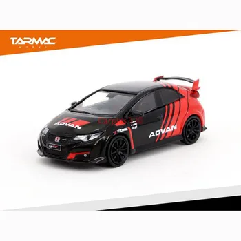 Tarmac Works 1:64 Honda Civic Type R FK2 Advan Модель Автомобиля Черный, Красный Сплав Модель Для Взрослых Классическая Коллекция Подарок Сувенирное Место