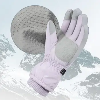 Водонепроницаемые утолщенные зимние Теплые Лыжные перчатки для женщин, Ветрозащитные перчатки с сенсорным экраном для велоспорта и пеших прогулок на открытом воздухе