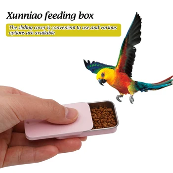 Коробка для кормления птиц из 1 шт., мини-ручная коробка для кормления, банка для корма для дрессировки птиц, интерактивная игрушка для тренировки роста IQ птиц