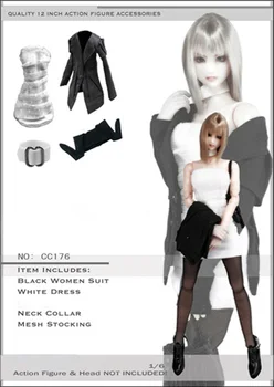 кукольная одежда в масштабе 1:6, женское пальто + платье, костюм для 12-дюймовой фигурки, аксессуары для куклы, без куклы и обуви A0633