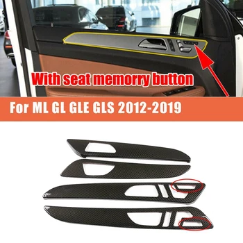 Накладка на внутреннюю дверную ручку из углеродного волокна для Mercedes Benz W166 ML GL 2012-2015 GLS GLE 2016-2019